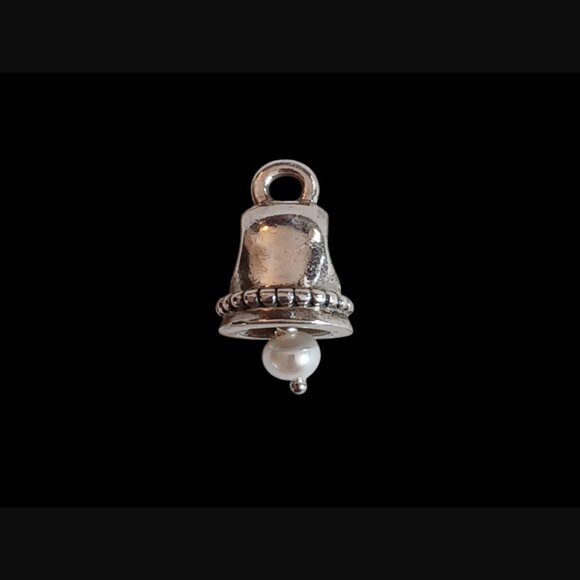 Pandora Retired Sterling Silver Pearl Bell 790517p Freshwater Pearl Charm - Picture 6 of 8